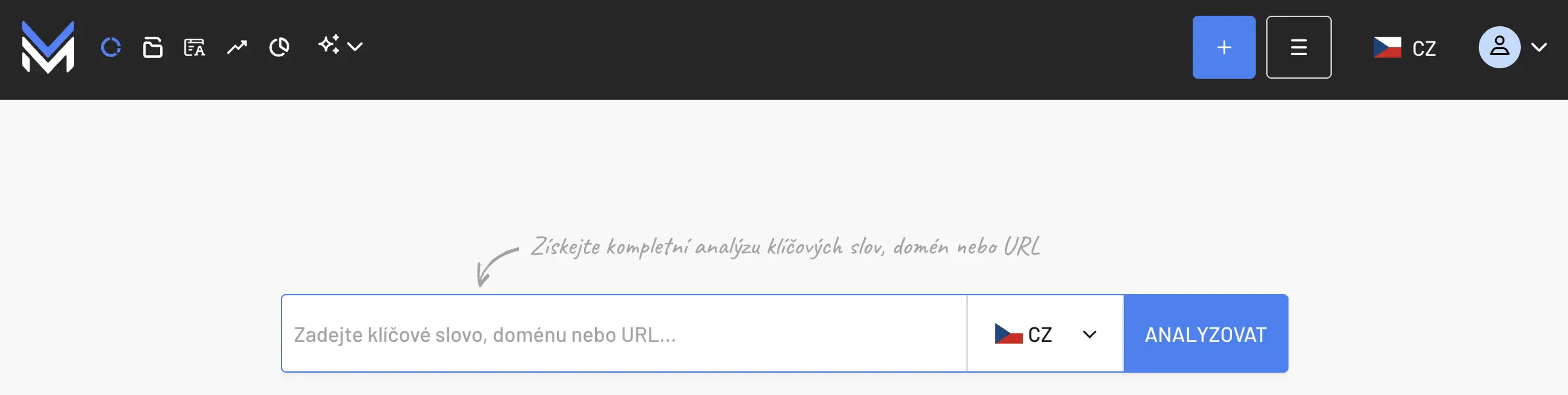 Marketing Miner - rozhraní pro analýzu klíčových slov